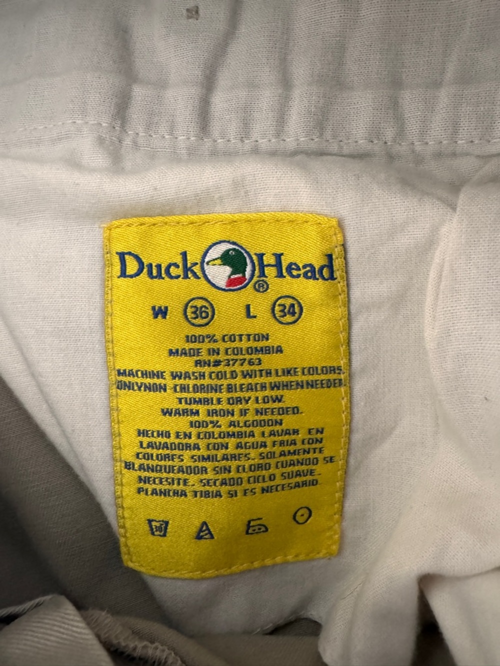 Men's 36x34 Duck Head Pleated Khaki Pants - Picture 3 of 6